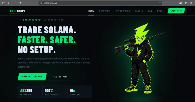 BoltSnipe — Solana Trading Bot screenshot 1