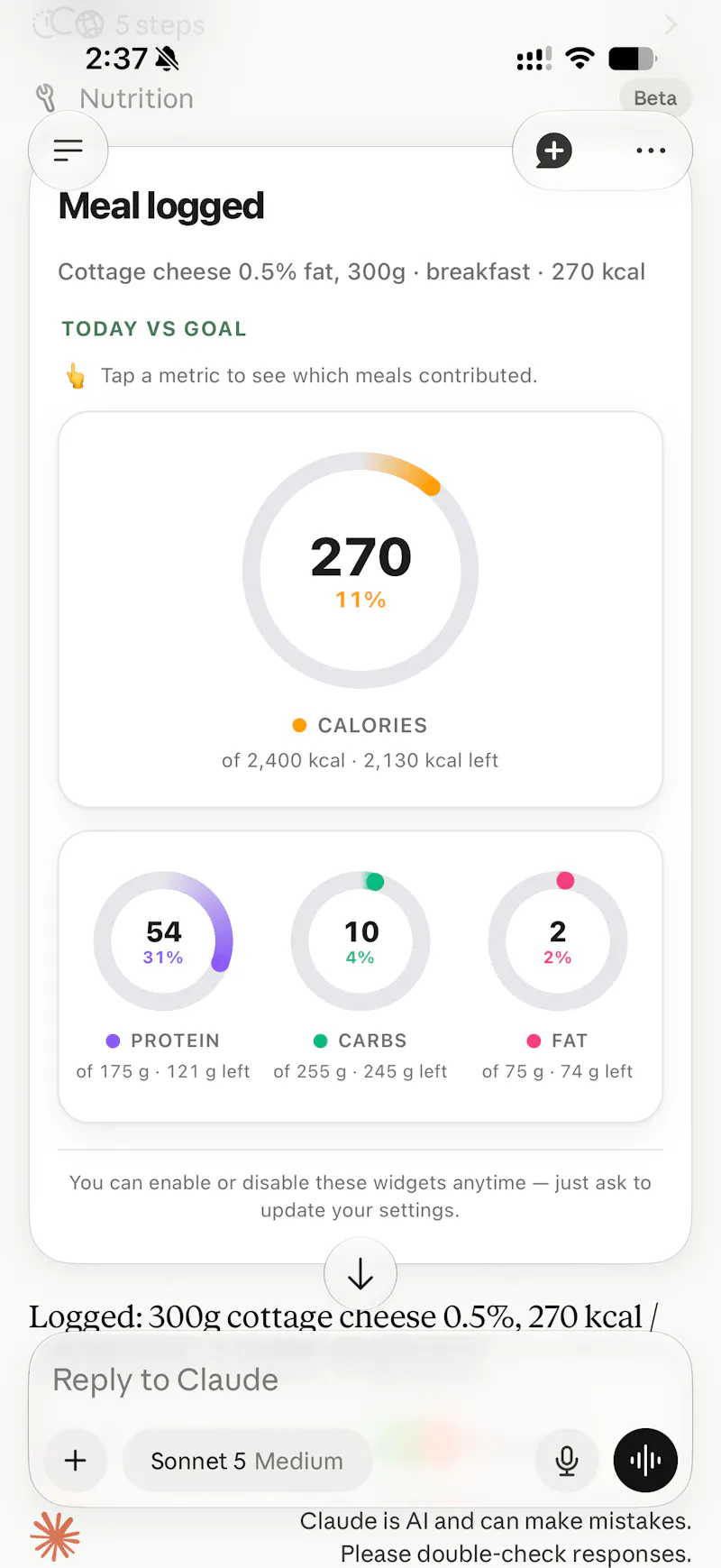 Nutrition MCP screenshot 3
