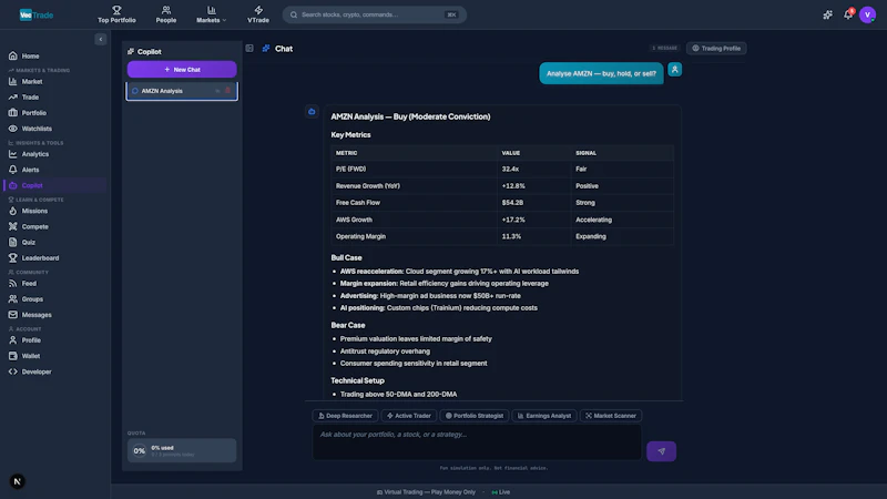 VTrade: High-Fidelity Trading Sandbox screenshot 3