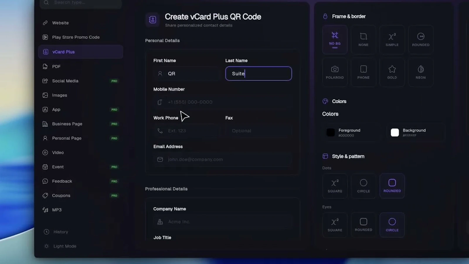 QR Suite screenshot 1 (video preview)
