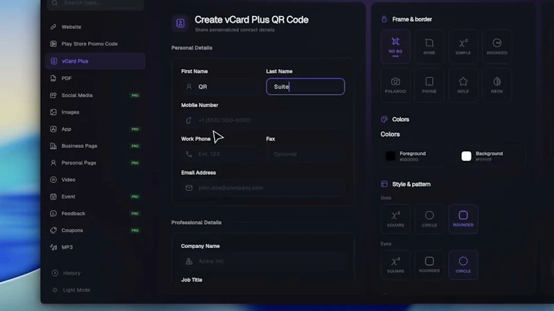 QR Suite screenshot 1 (video preview)