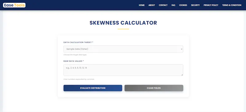 Skewness Calculator  screenshot 1