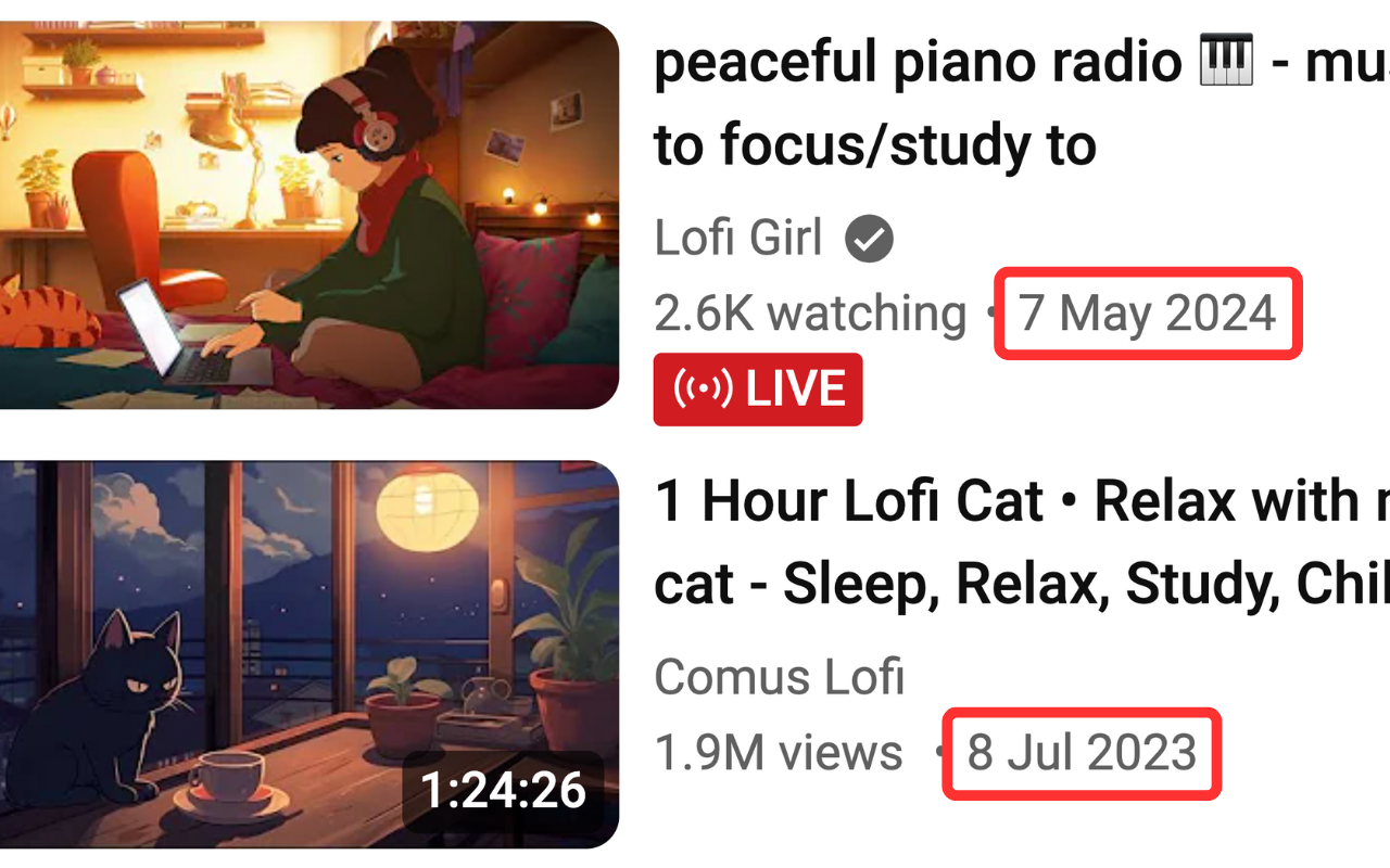 Media Tunjukkan tarikh muat naik video YouTube - Tunjukkan tarikh penuh di YouTube dan bukannya "1 tahun yang lalu", dll. 1