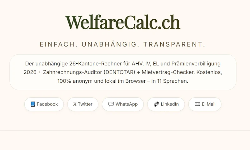 WelfareCalc.ch screenshot 1