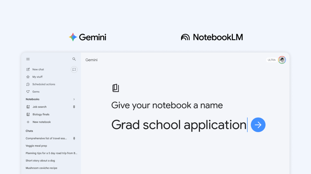 Notebooks in Gemini gallery image