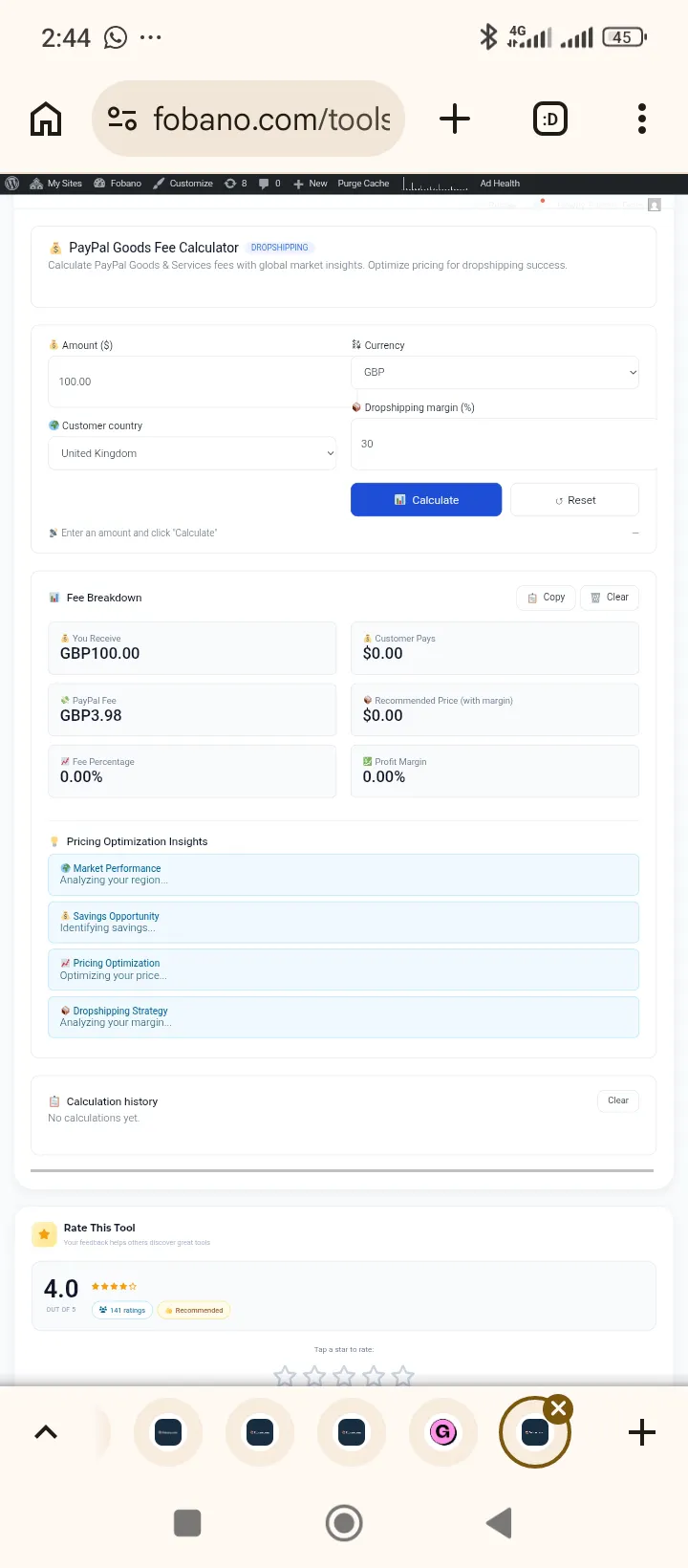 Premium PayPal Goods Fee Calculator gallery image