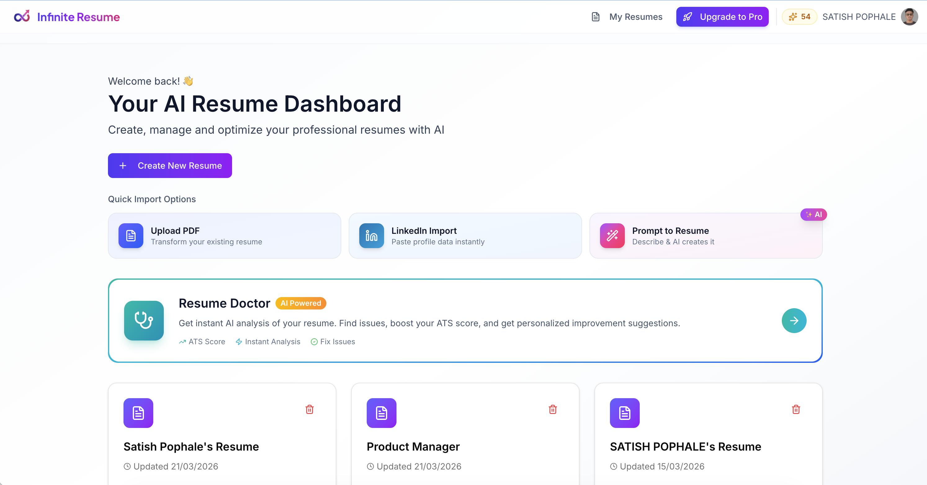 Infinite Resume gallery image