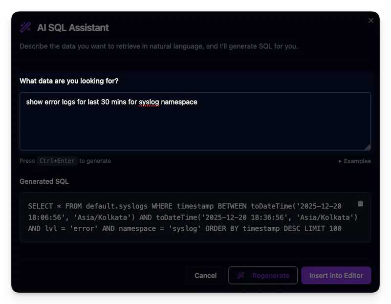 Logchef screenshot 6
