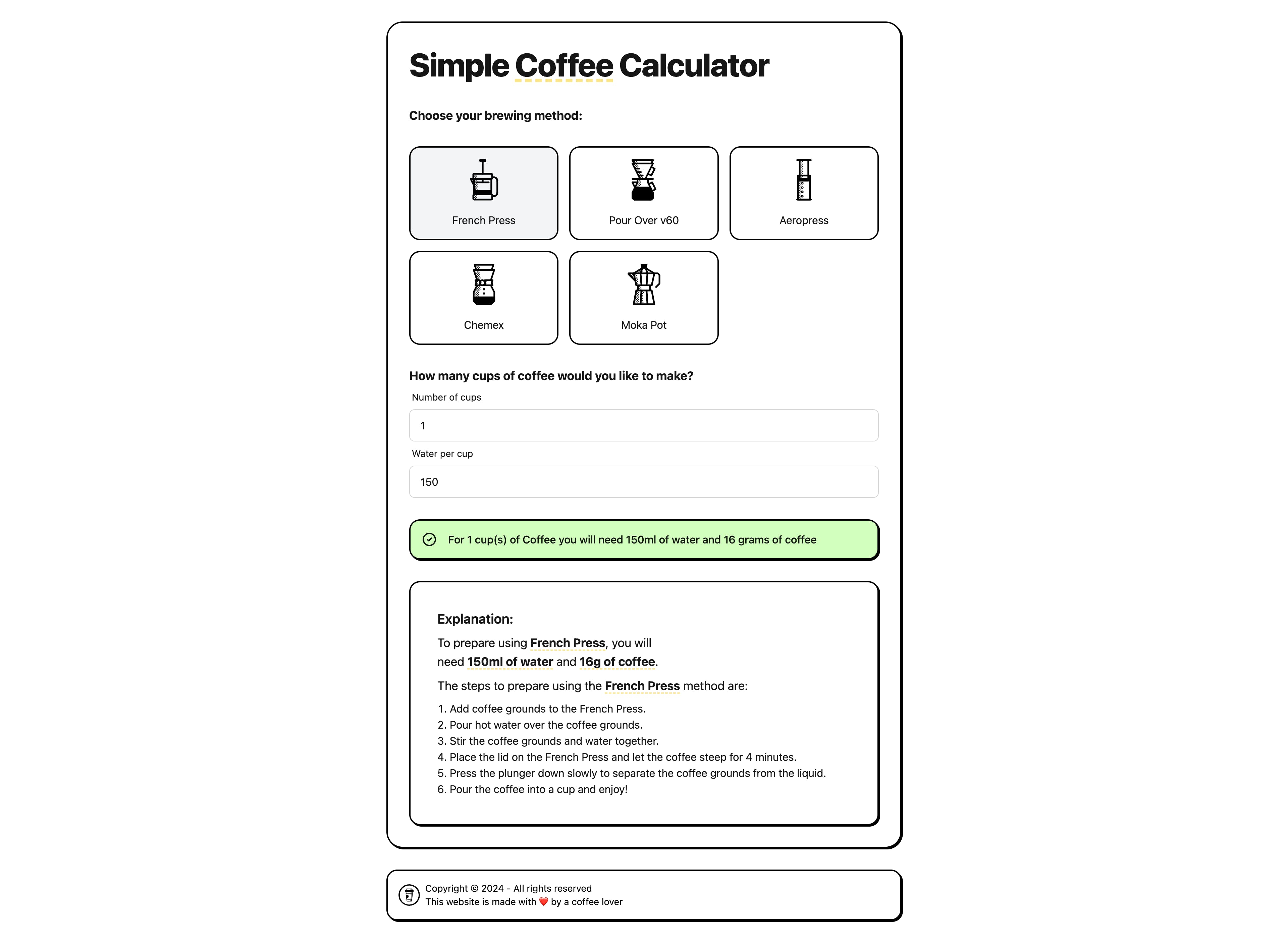 Simple coffee calculator media 1