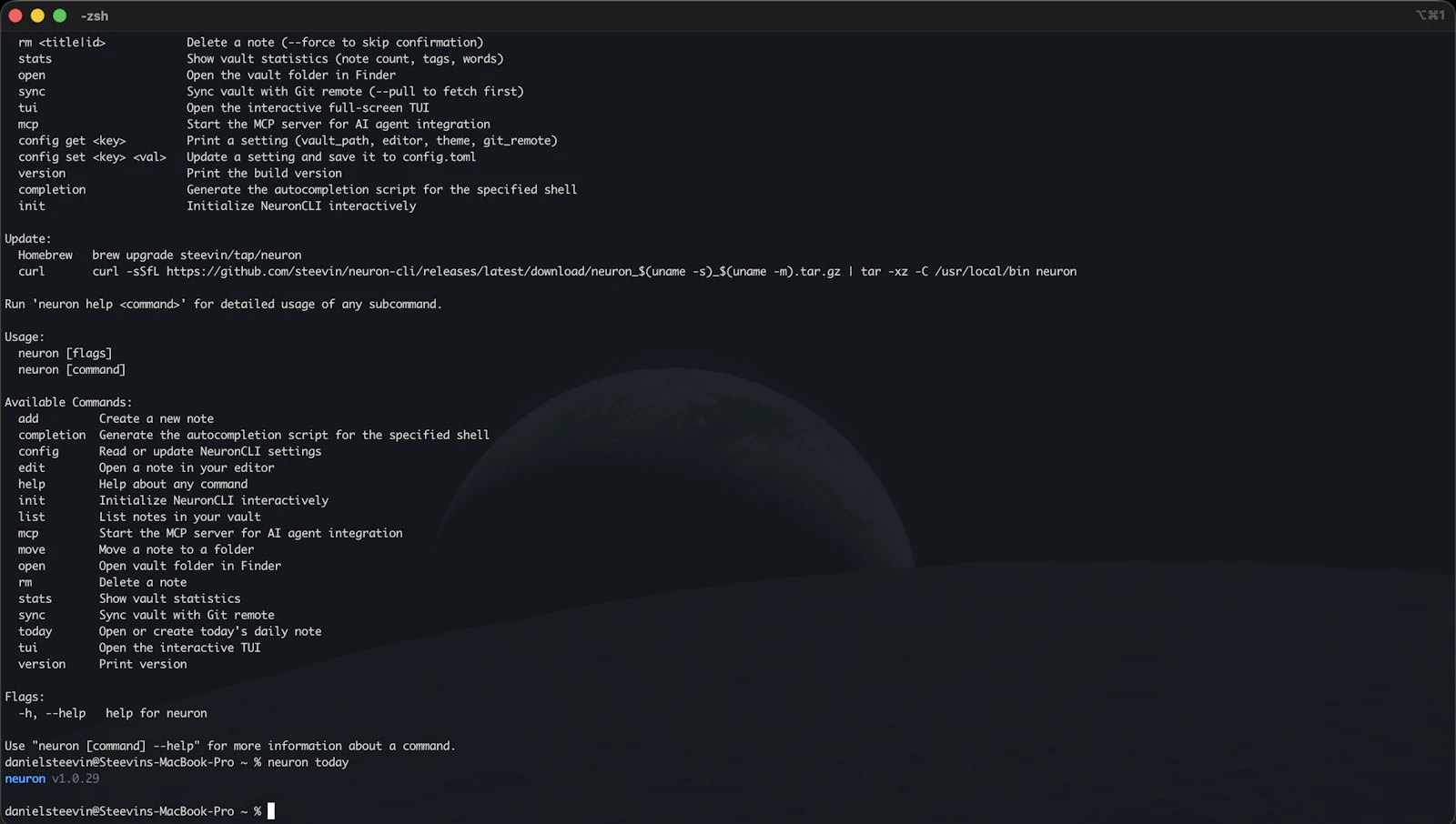 neuron-cli screenshot 3