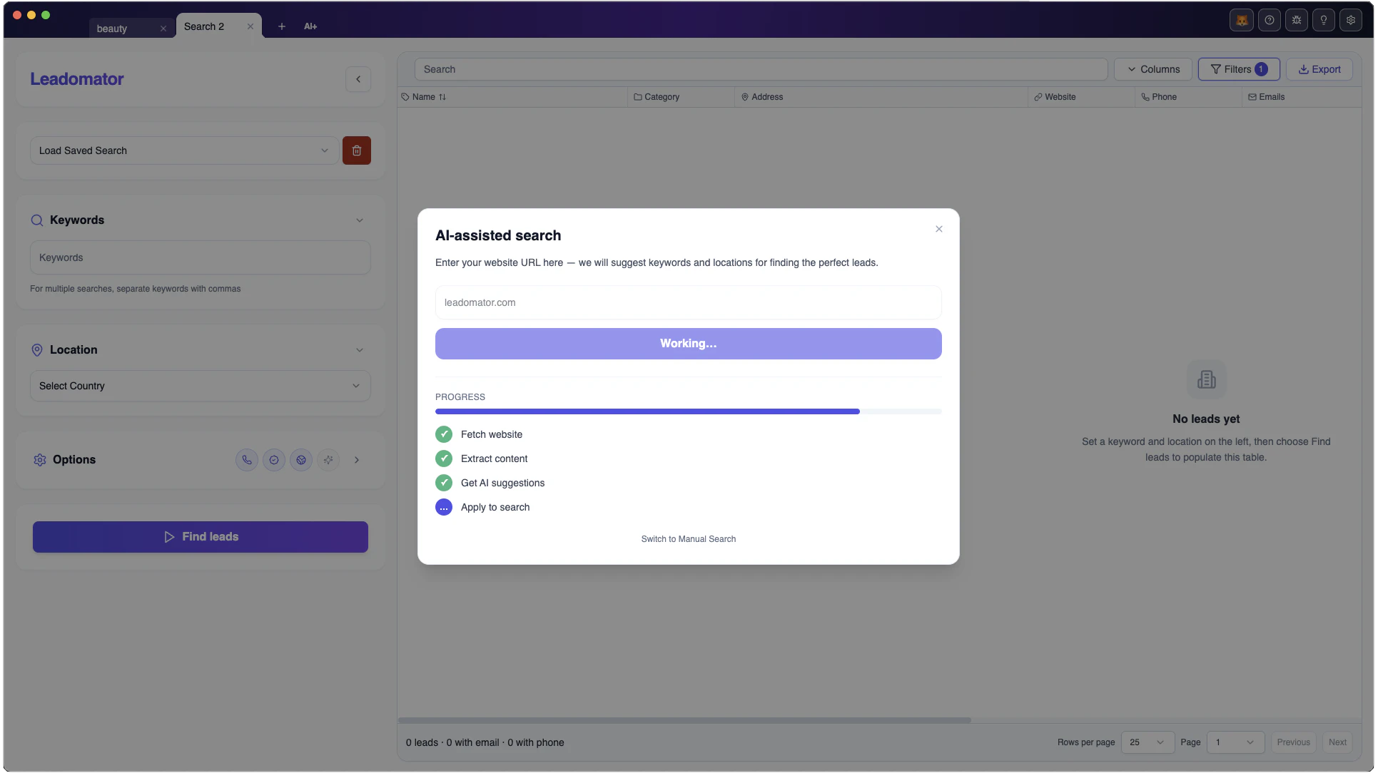 Leadomator screenshot 3