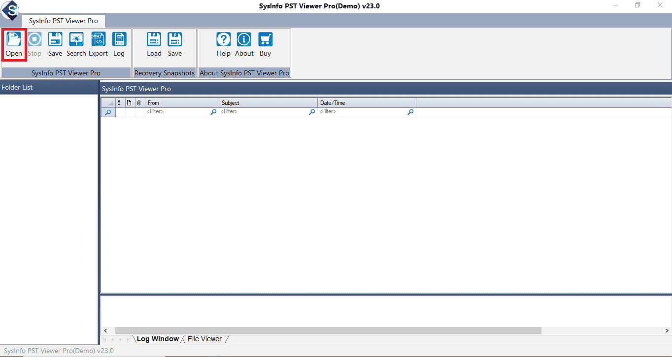 Sysinfo PST Viewer Pro - Sysinfo PST Viewer ProビューMS OutlookなしでPSTファイルメディア1
