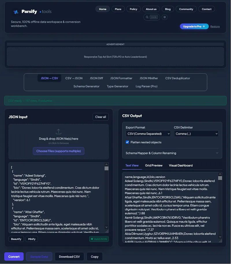 Parsify screenshot 2
