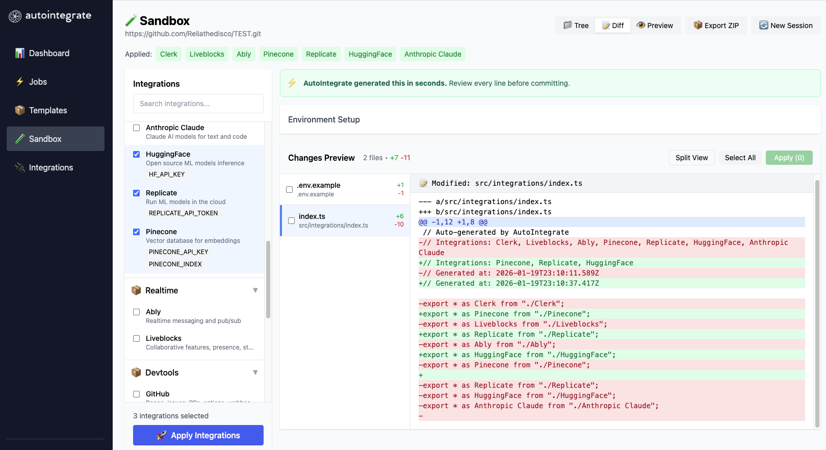 AutoIntegrate - Screenshot 2 showing product features and functionality