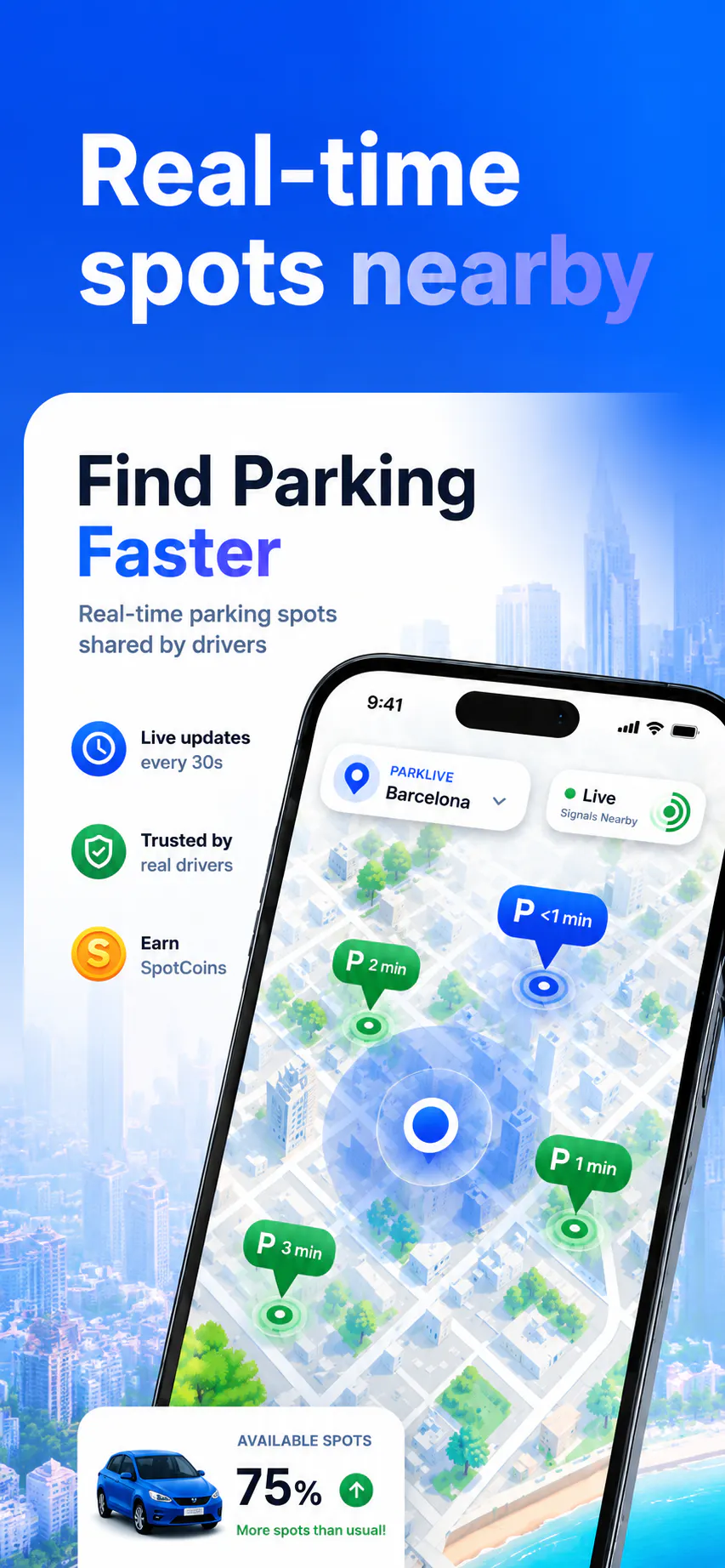 ParkLive — Live Parking Signals screenshot 1