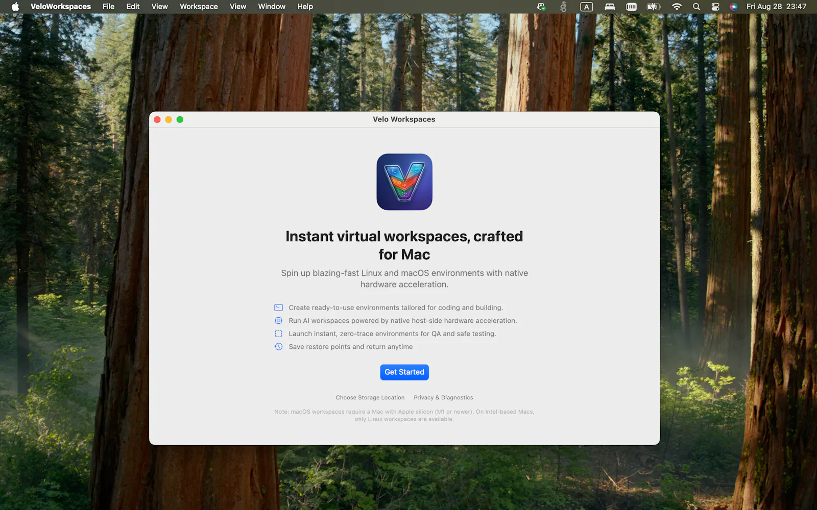 Velo Workspaces screenshot 2