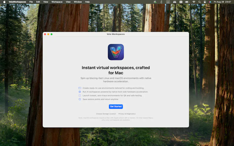 Velo Workspaces screenshot 2