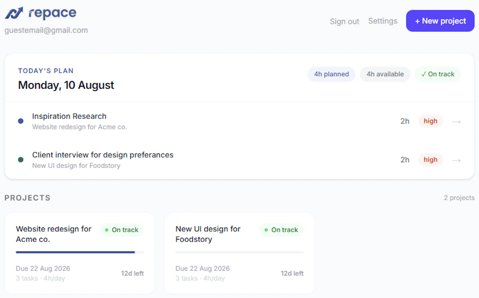 Repace screenshot 2