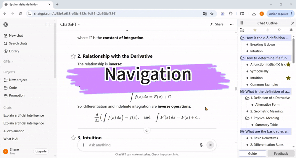 Chat Outline Plus - Main screenshot showing features and interface