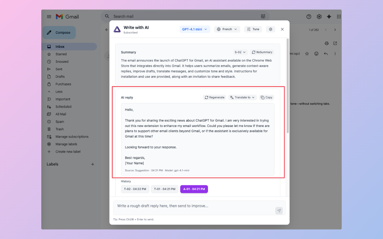 ChatGPT for Gmail — AI Email Assistant gallery image