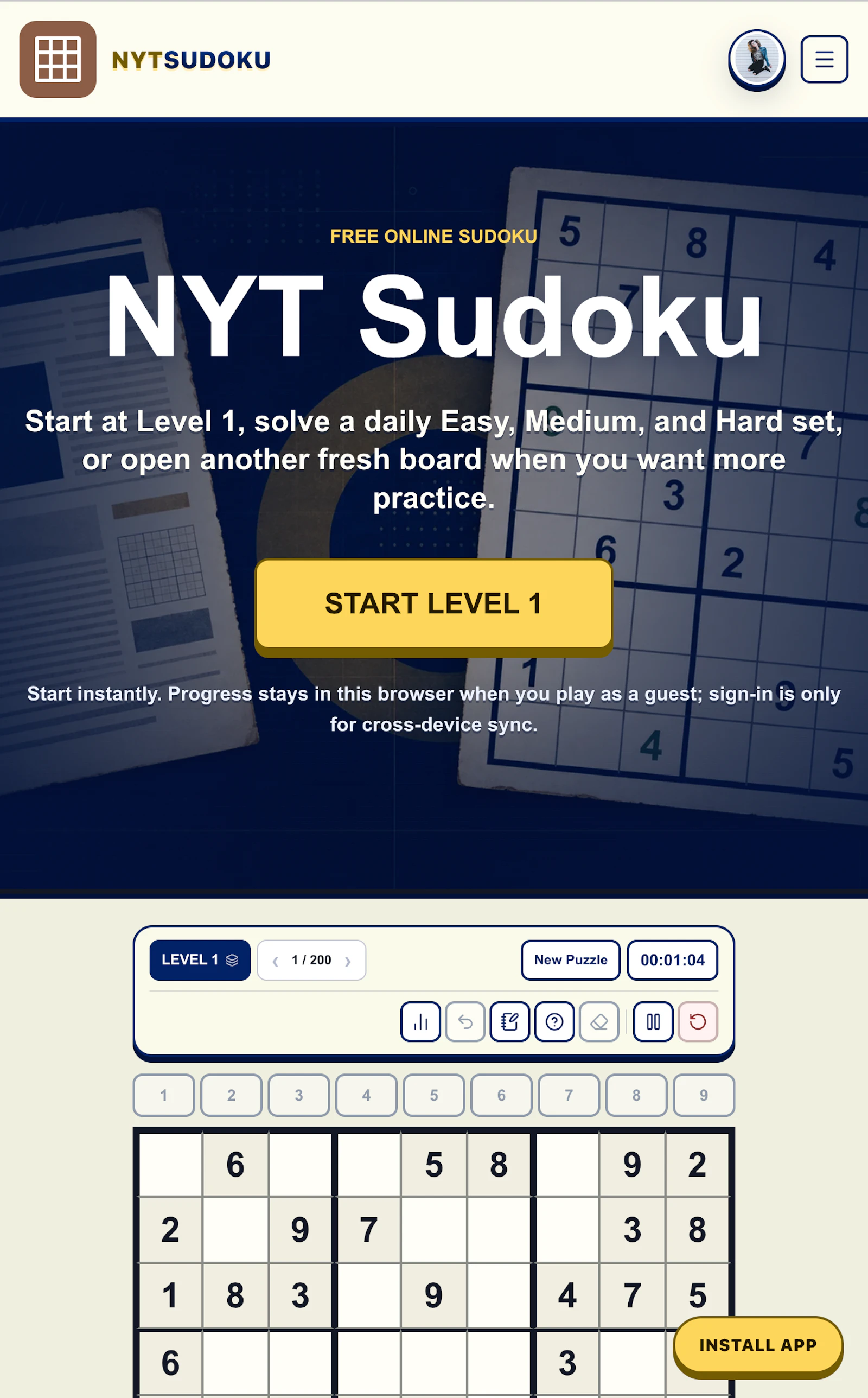 nyt sudoku screenshot 1