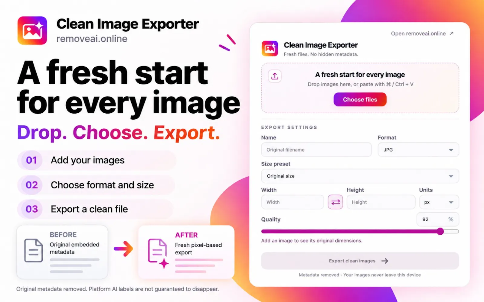 Clean Image Exporter screenshot 1