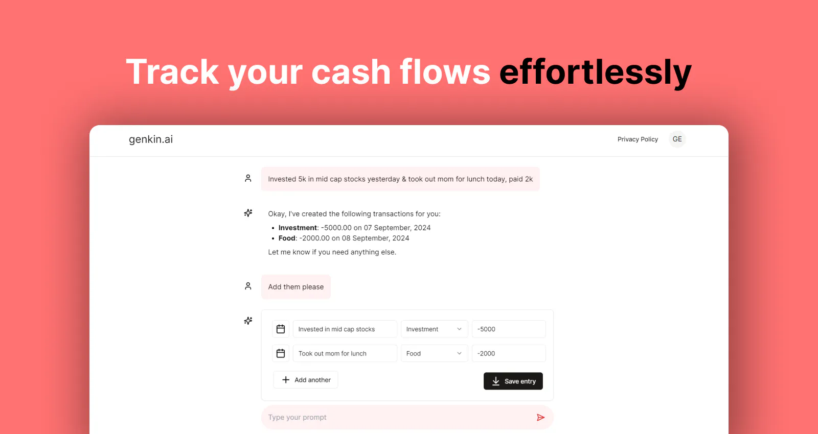 Genkin: No more spreadsheets for tracking cashflow! | Product Hunt