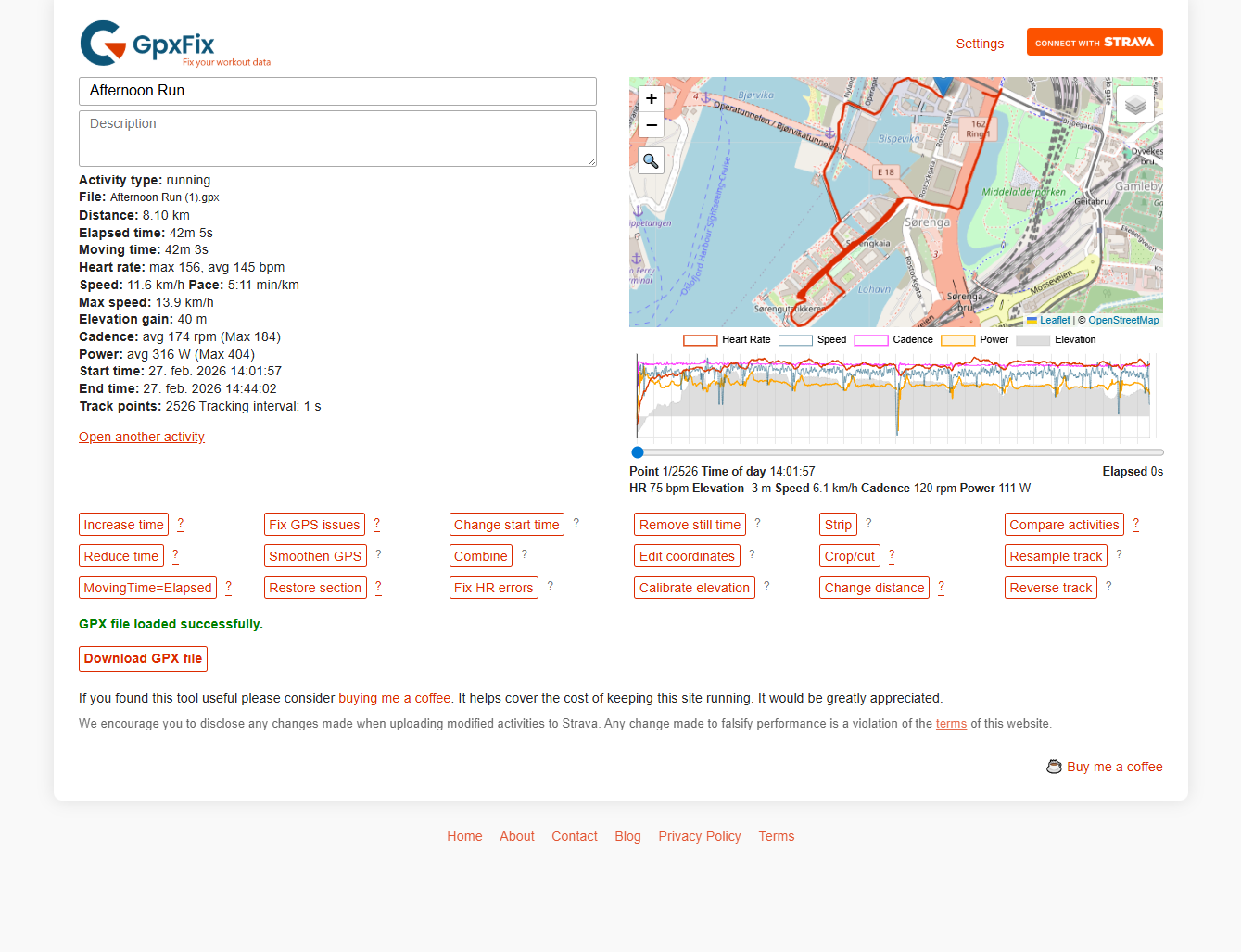 GpxFix - Screenshot 2 showing product features and functionality