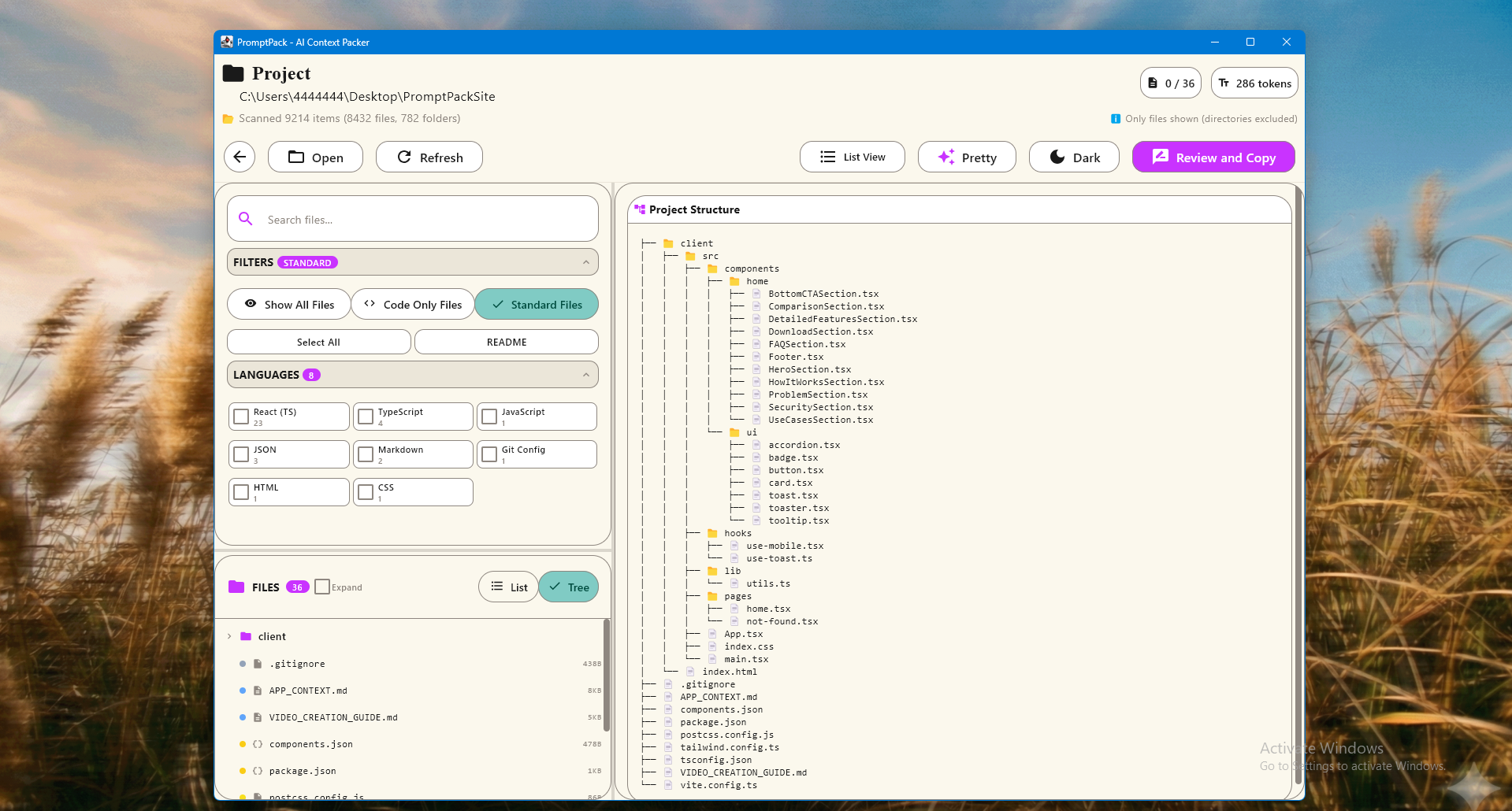 PromptPack - Screenshot 3 showing product features and functionality