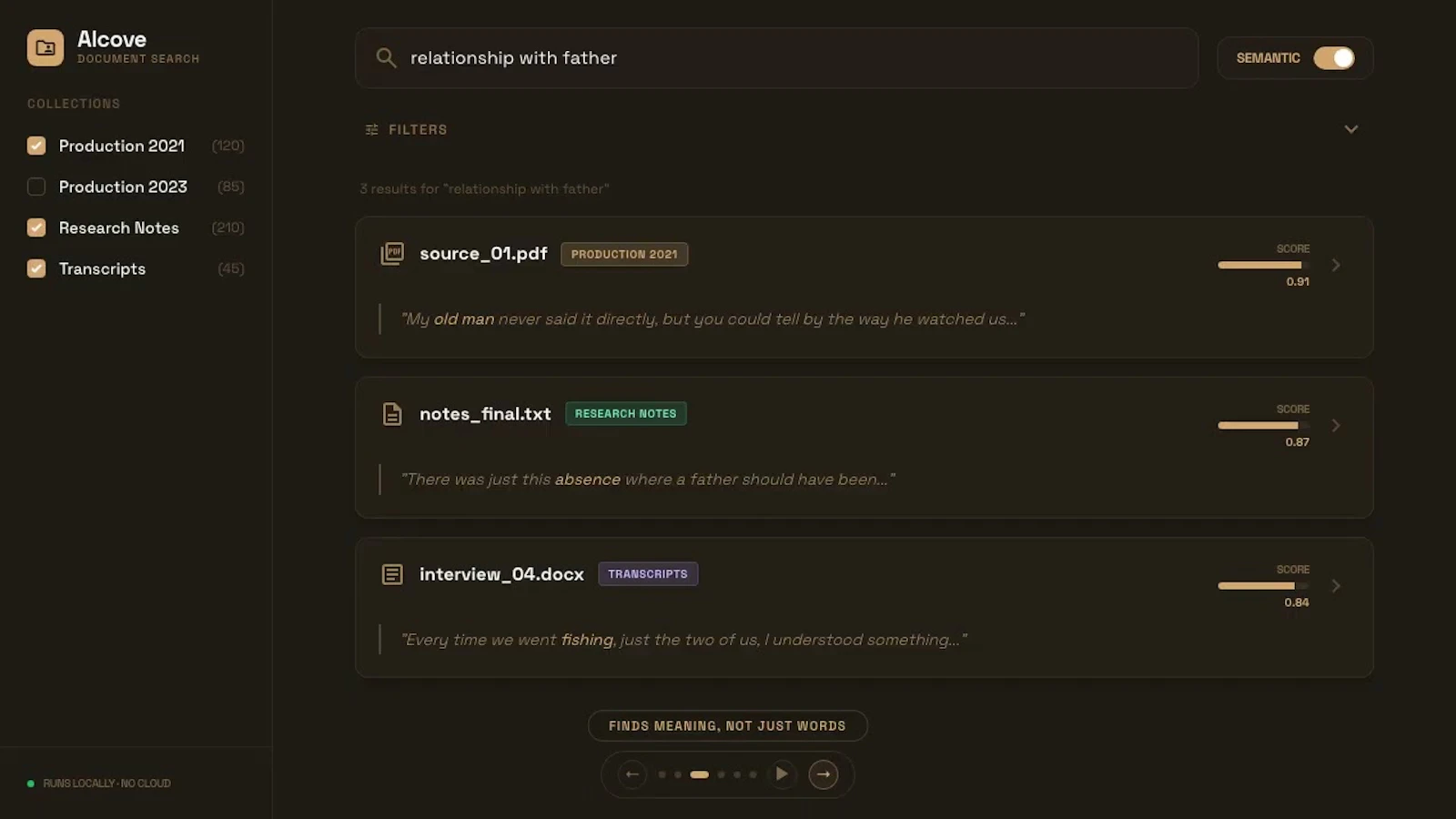 Alcove - Local Semantic Search screenshot 1 (video preview)