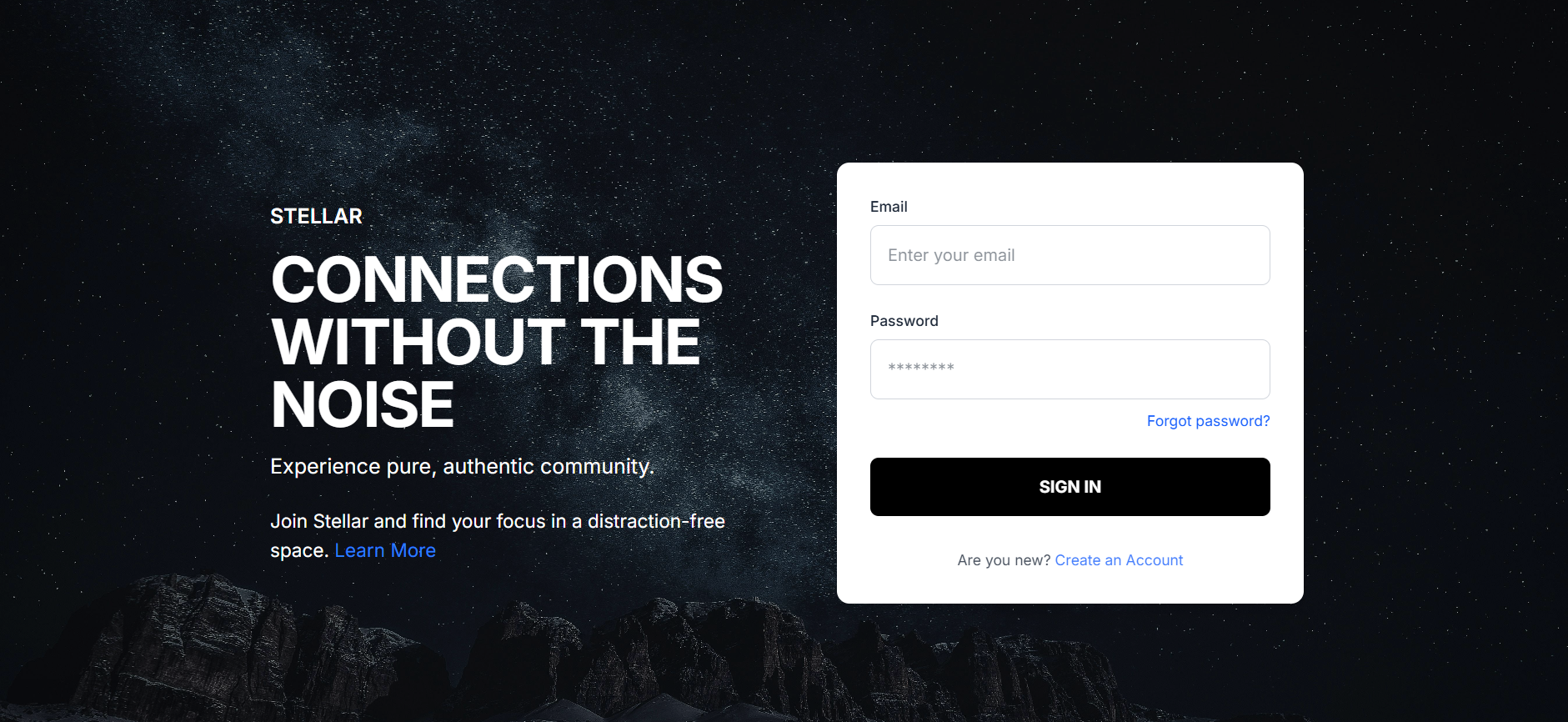 Stellar - Main screenshot showing features and interface