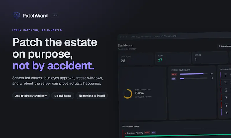 PatchWard — Linux Patching & Inventory screenshot 1