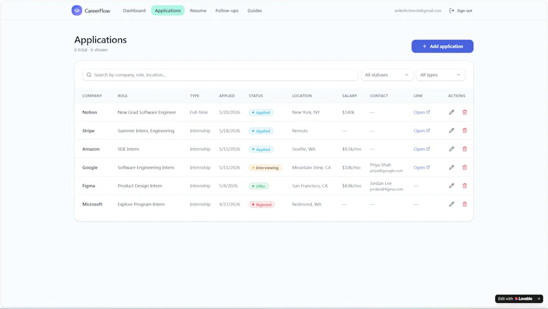CareerFlow screenshot 4
