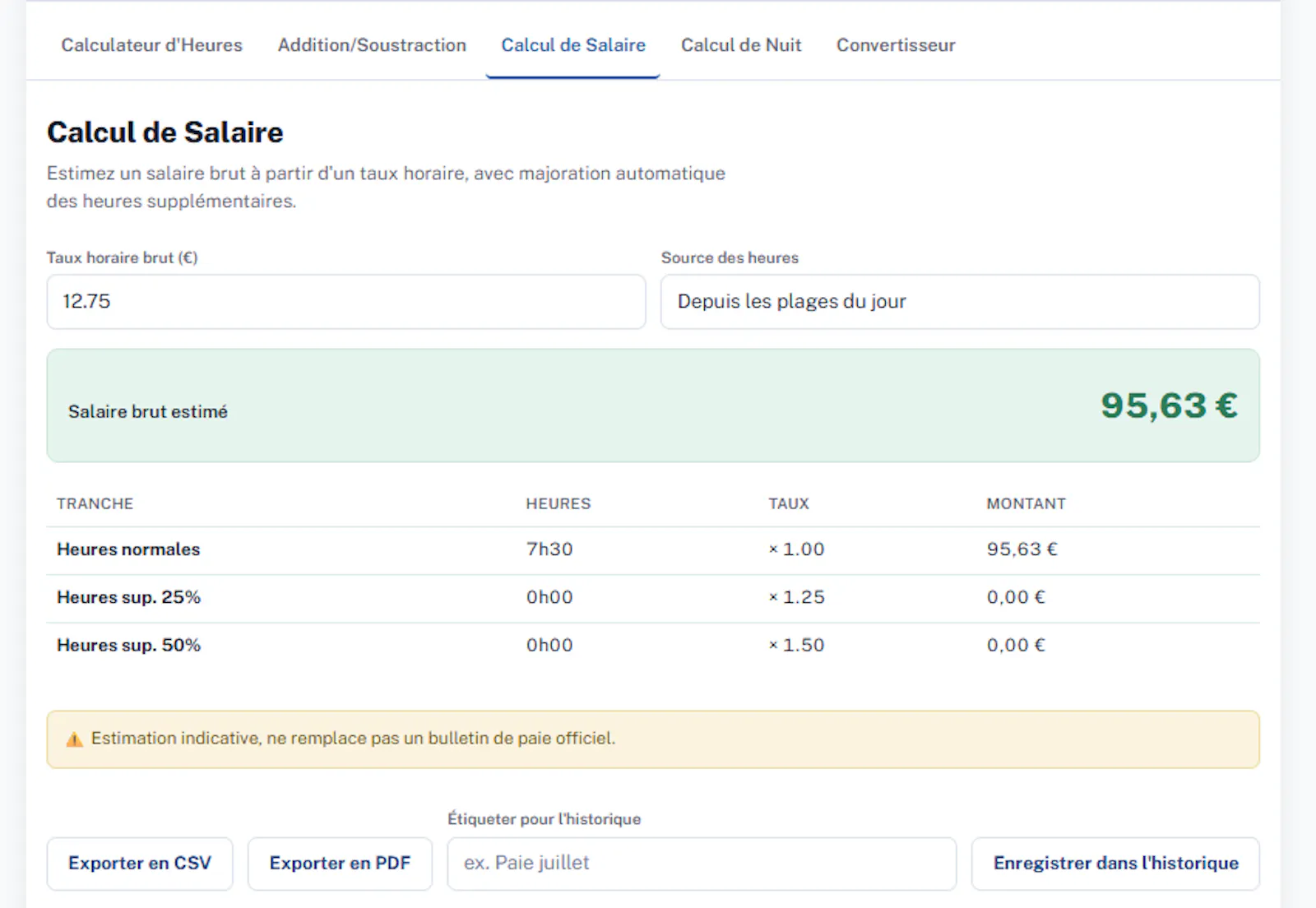 Calcul Heure screenshot 5