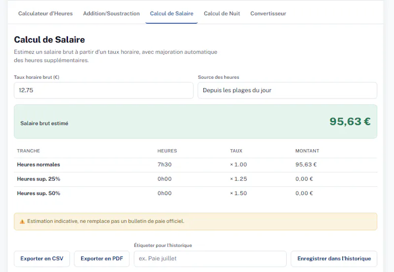 Calcul Heure screenshot 5