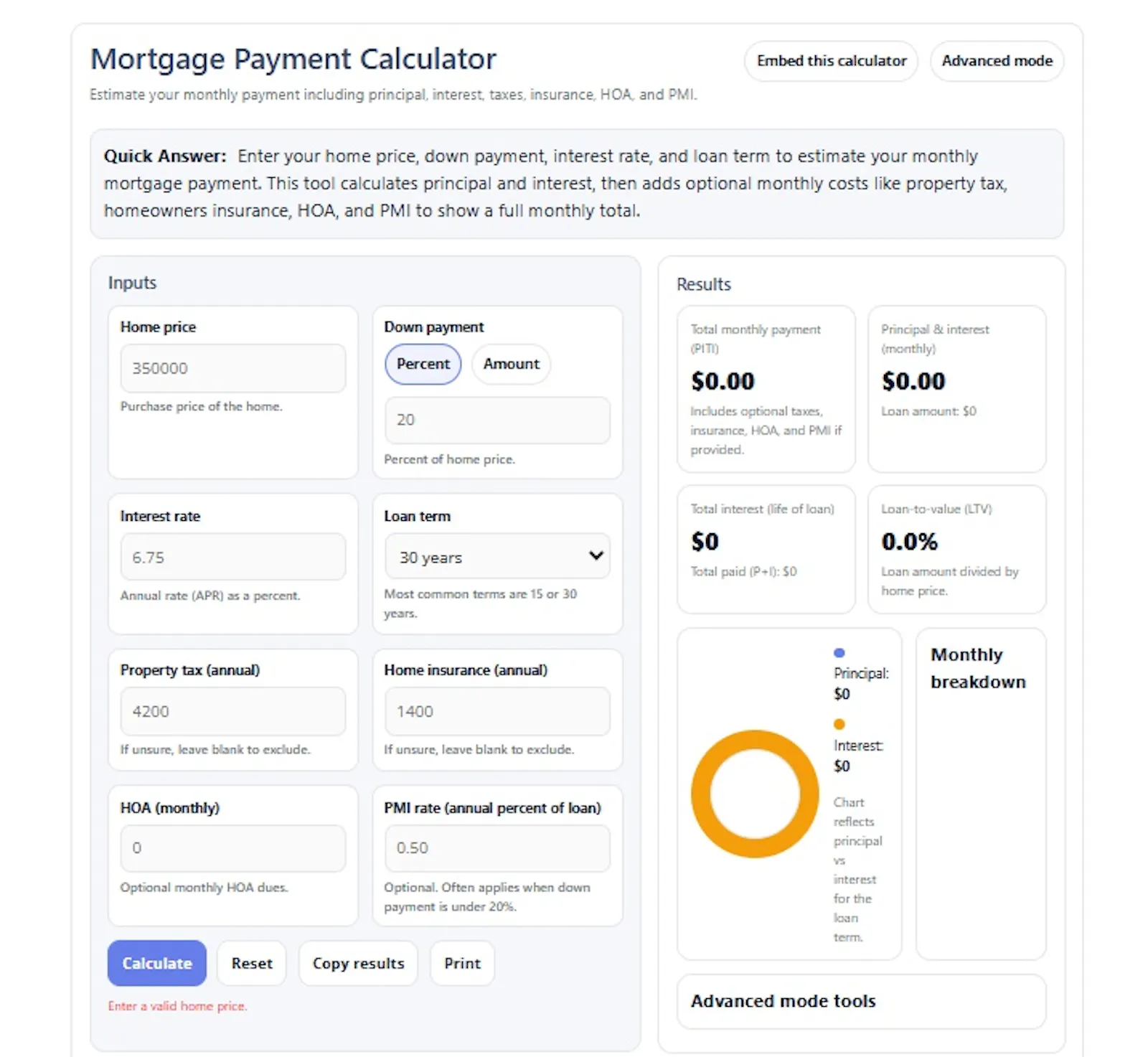 Mortgage Payment Calculator  screenshot 1