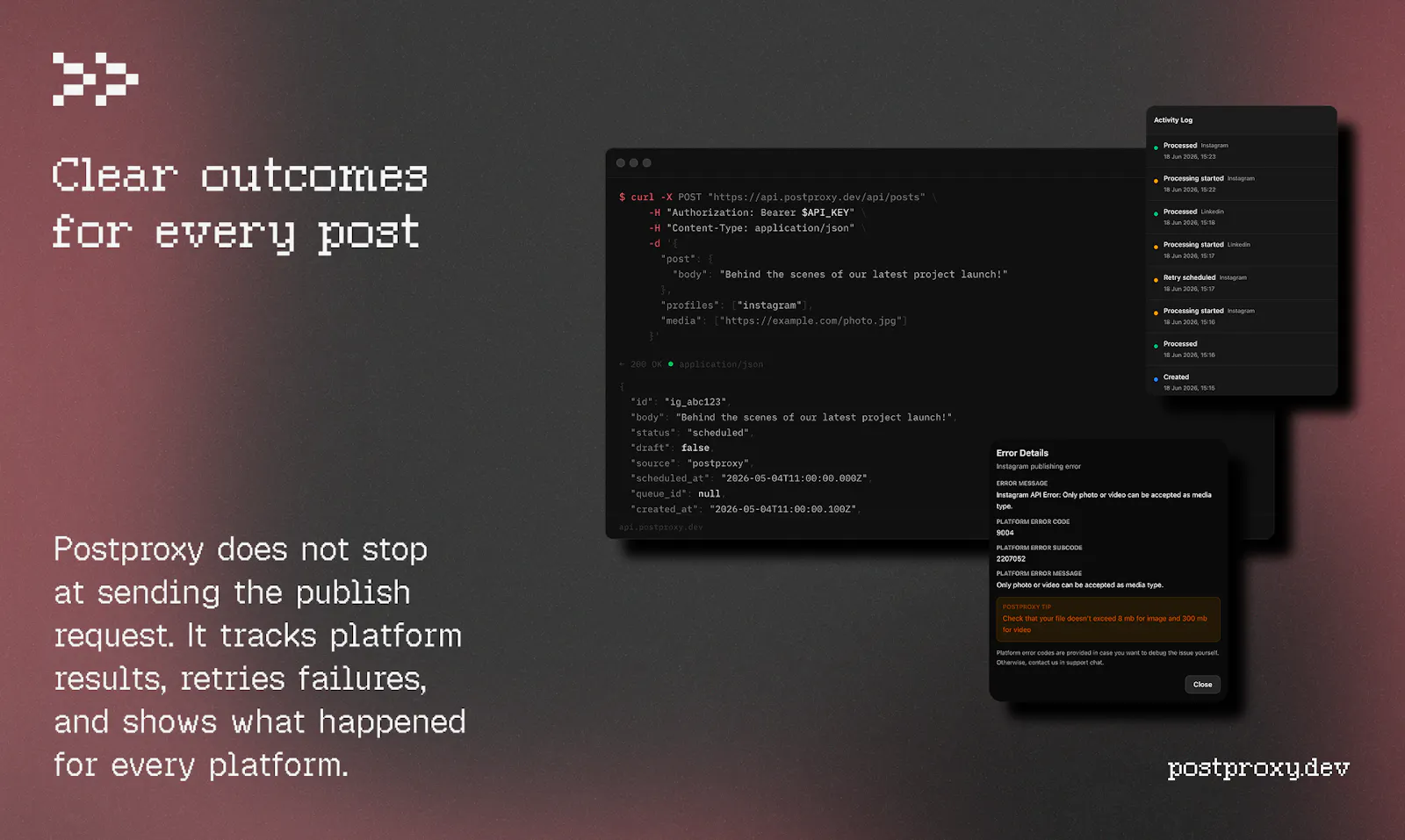 Postproxy - Engagement API screenshot 3