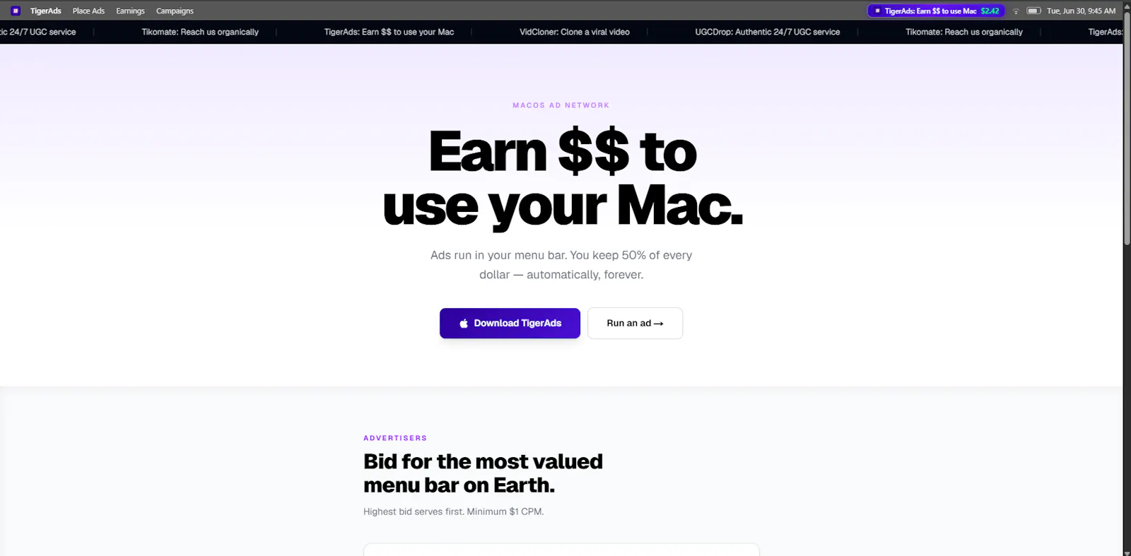 TigerAds screenshot 2