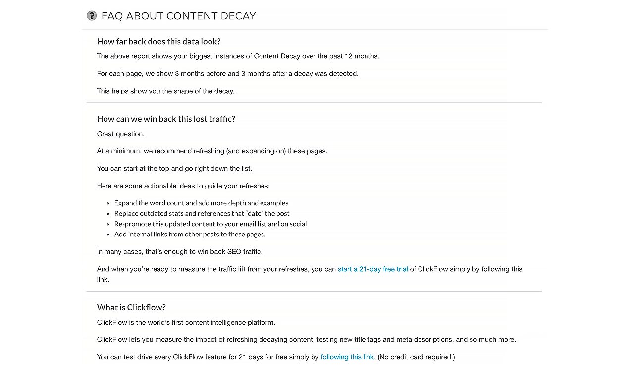 Content Decay by ClickFlow gallery image