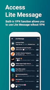 라이트 메시지 : 내장 VPN이있는 전보 - Telegram, VPN, Lite 메시지 미디어 1