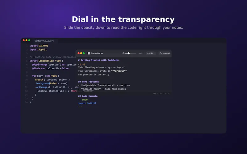 CodeNotes | The Stealth Floating Notepad screenshot 5