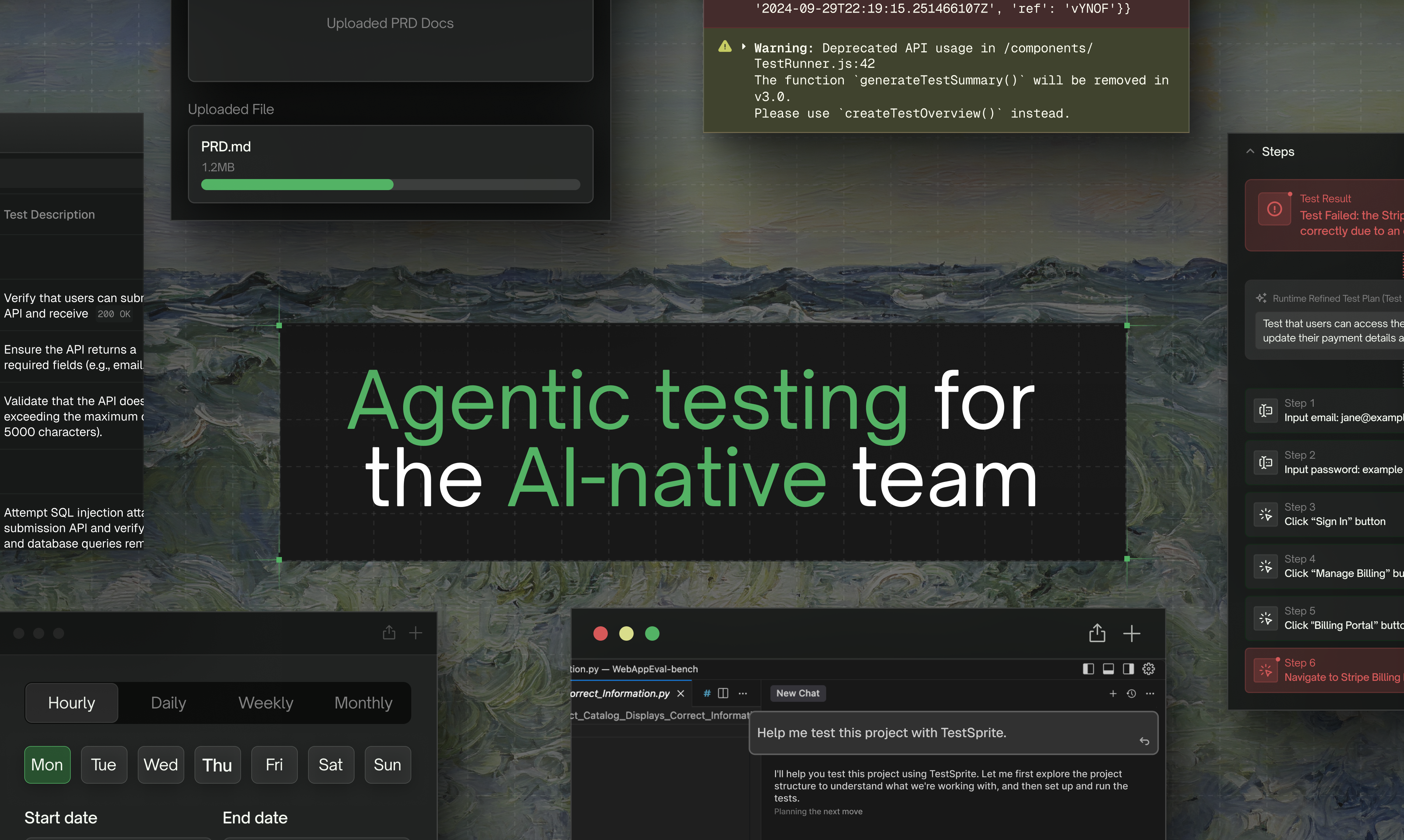TestSprite 2.1 - Main product screenshot demonstrating key features and user interface