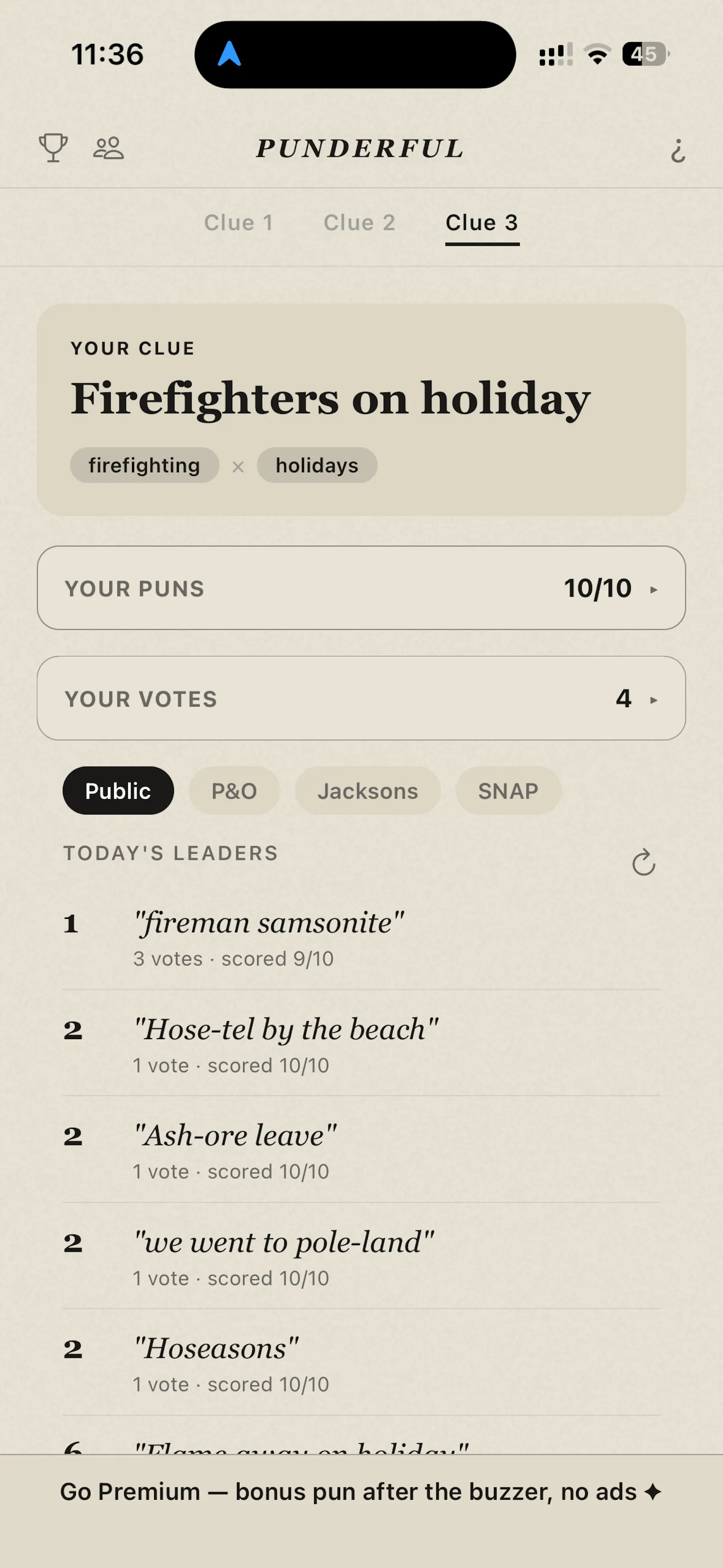 Punderful: A daily pun game screenshot 1