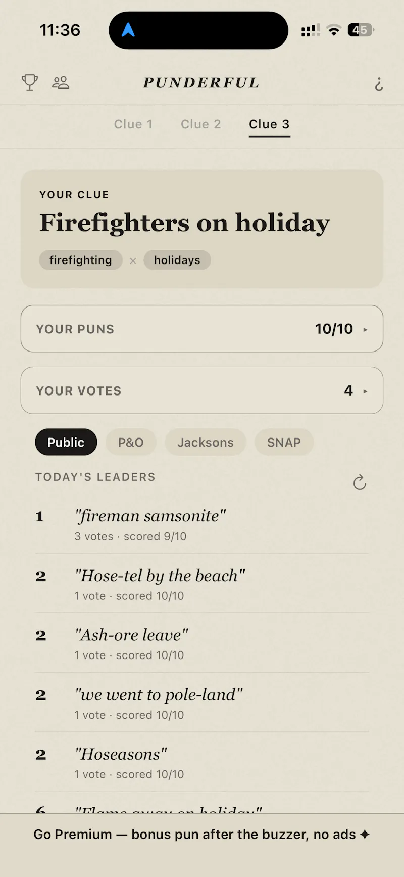 Punderful: A daily pun game screenshot 1