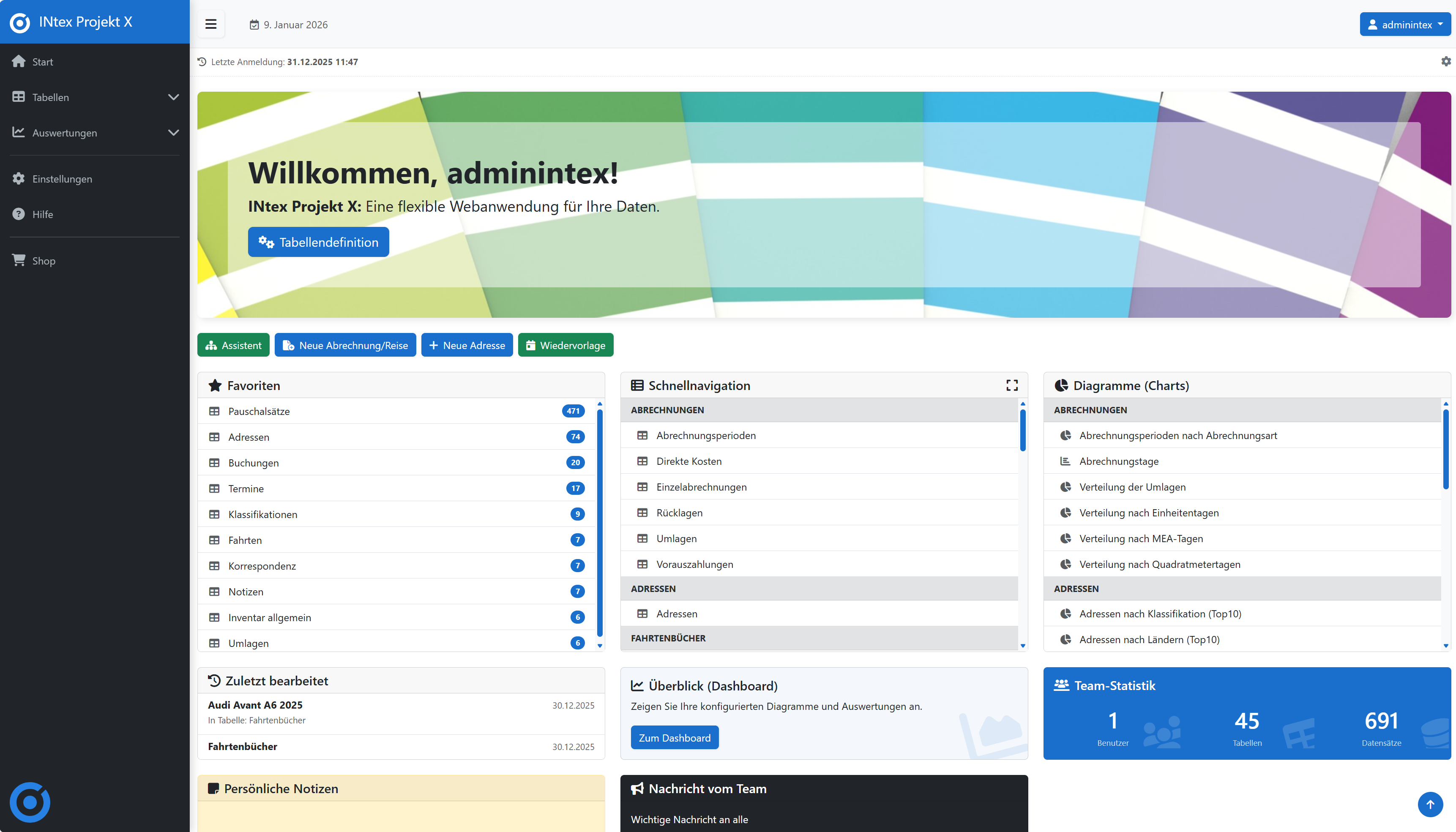 INtex Projekt X - Main product screenshot demonstrating key features and user interface