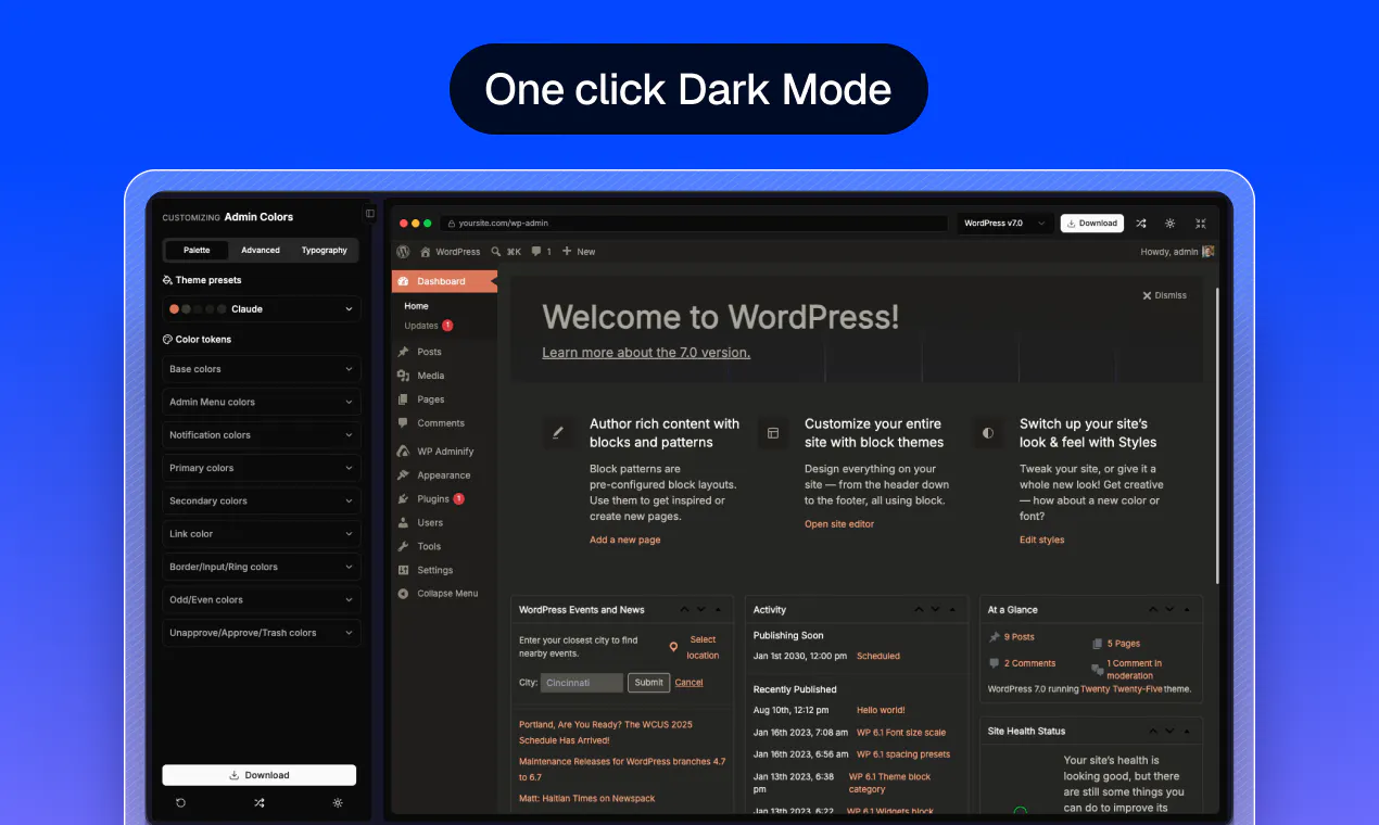 WP Admin UI Color Generator screenshot 5