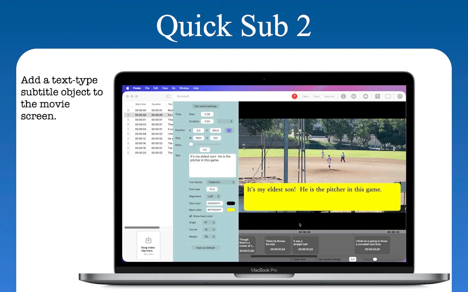 Quick Sub 2: Video Subtitling screenshot 1
