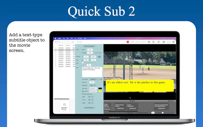 Quick Sub 2: Video Subtitling screenshot 1
