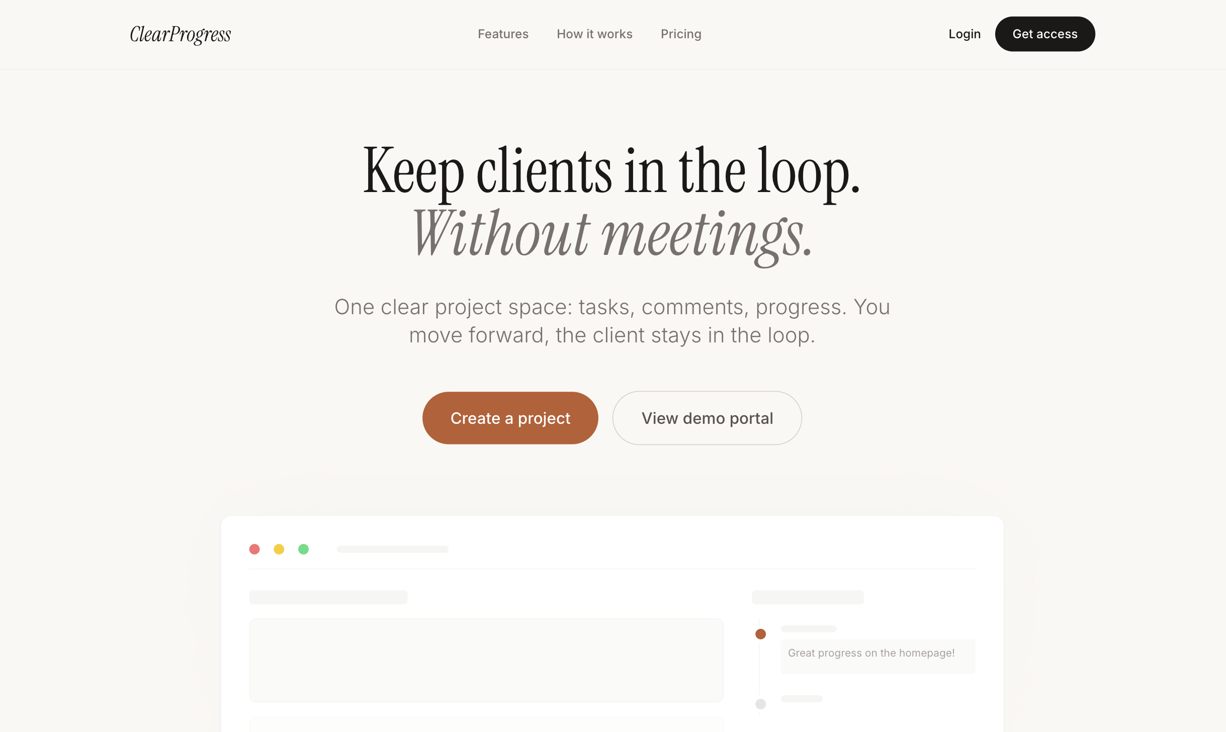 ClearProgress - Main product screenshot demonstrating key features and user interface