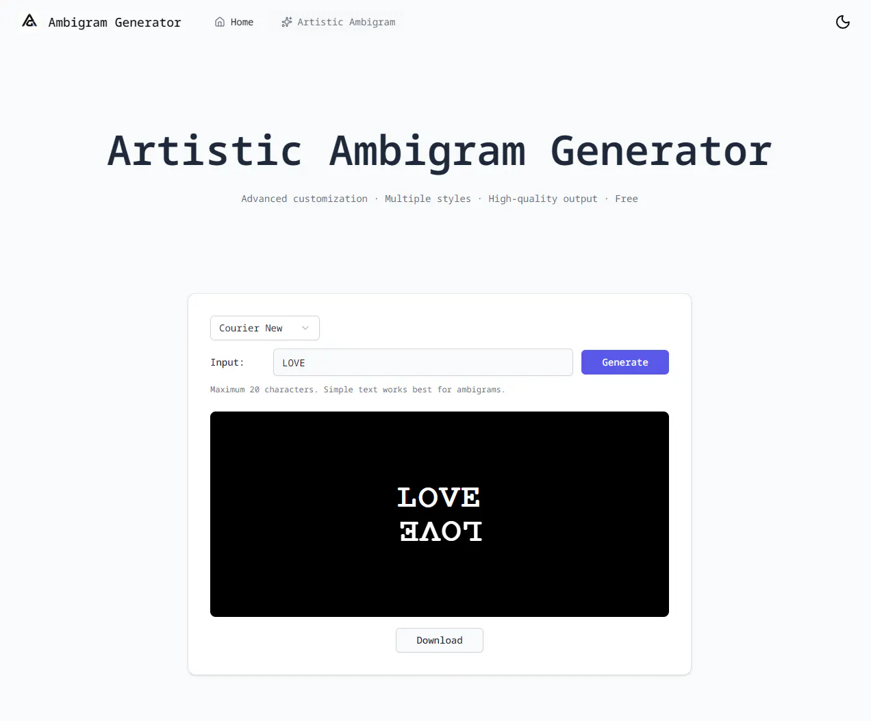 Free Ambigram Generator gallery image